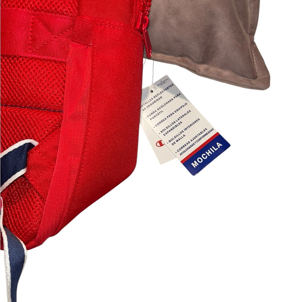 Champion Red Kids Backpack with Navy Logo - Picture 3 of 3